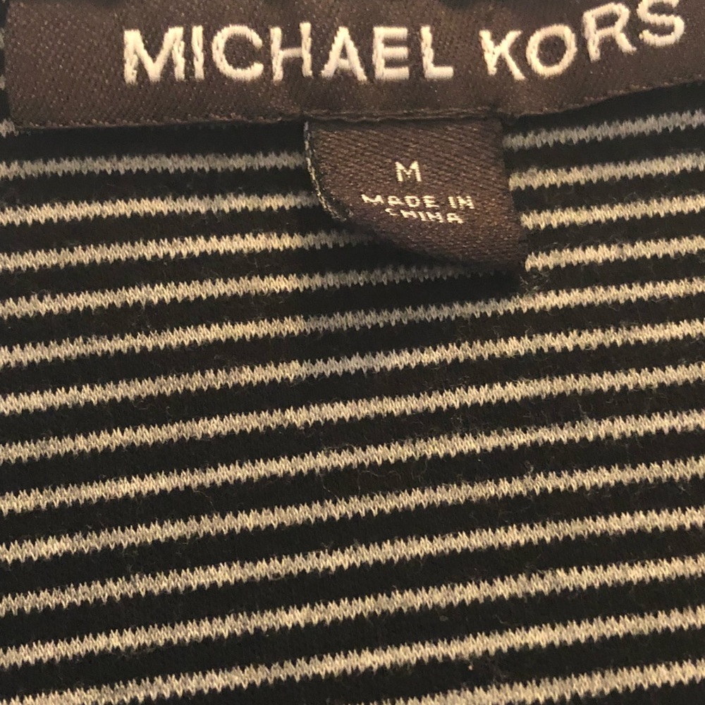 HP 🤩MENS MICHAEL KORS Striped POLO STYLE SHIRT - Picture 8 of 8